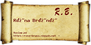 Róna Brúnó névjegykártya